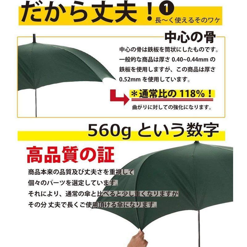 受賞店 丈夫なグラスファイバー骨 撥水効果の高いデュポン社のテフロン加工生地 大きめ直径121cmのlサイズ 70cm ジャンプ傘 濃緑 Dprd Jatimprov Go Id