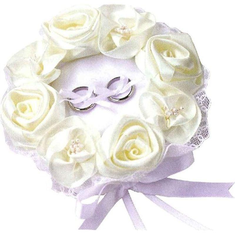 激安なハマナカ ウェディングキット Wedding Rose (ウェディングローズ) ローズのリングピロー ホワイト H431-120