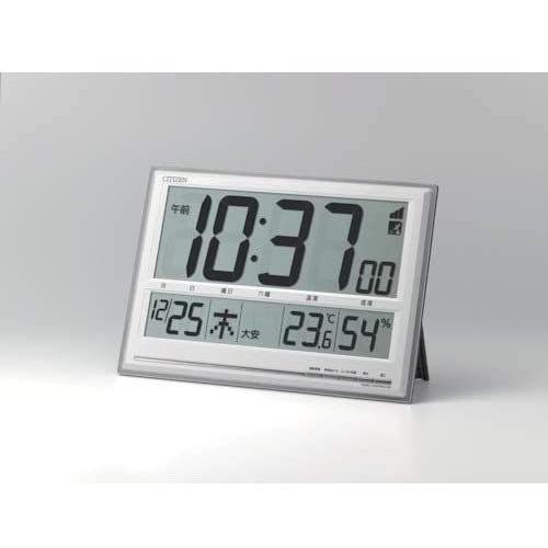 CITIZEN シチズン 置き時計 掛け時計 電波時計 温度・湿度計付き シルバー 8RZ199-019 シチズン 置き時計 掛け時計 電波時計 温度 湿度計付き シルバー 8RZ199