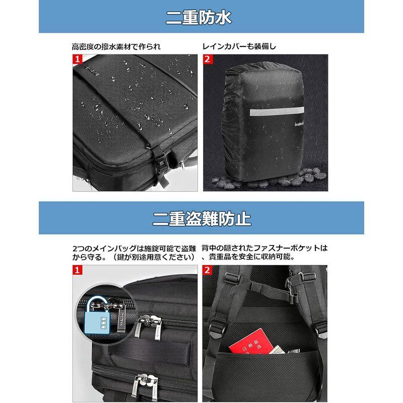 Inateck 40L 旅行 リュック ビジネス リュック 大容量 3way バックパック 機内持ち込み 収納力 出張 軽い 盗難防止 撥水｜one-stop｜04