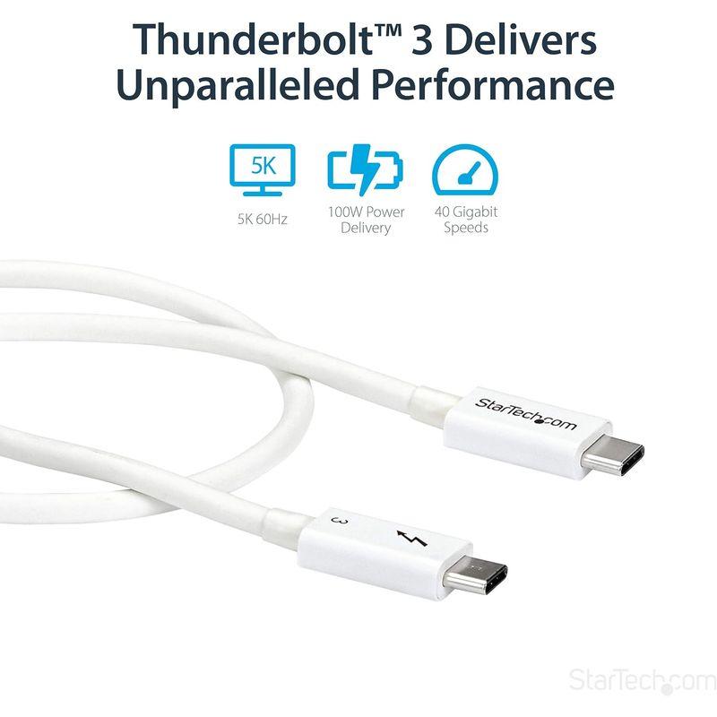 StarTech.com Thunderbolt 3 ケーブル (40Gbps) 0.5m ホワイト USB Type-C/DisplayP｜one-stop｜04