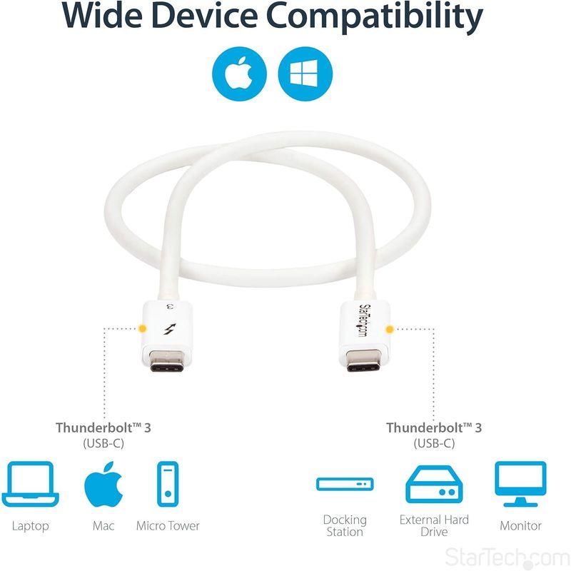 StarTech.com Thunderbolt 3 ケーブル (40Gbps) 0.5m ホワイト USB Type-C/DisplayP｜one-stop｜07