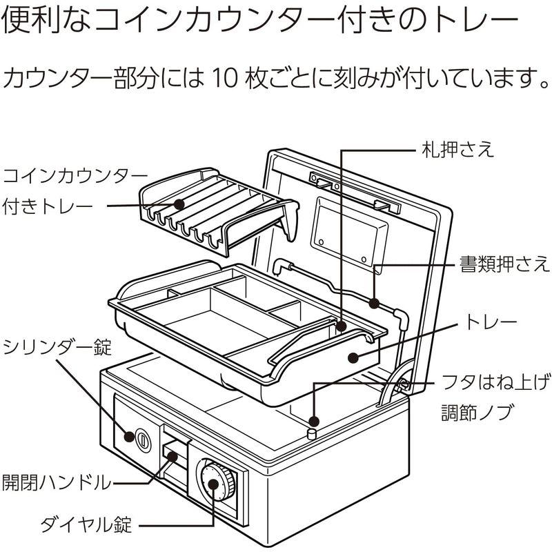 コクヨ 手提げ金庫 ダイヤル付 A4 グレー CB-11M｜one-stop｜07