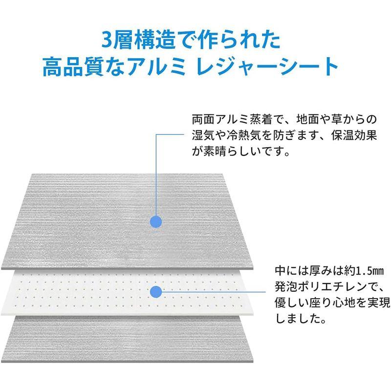 銀マット キャンプ用 アルミシート 200×200cm アルミマット 両面アルミ蒸着 防災 防水 保温 断熱マット レジャーシート ピクニッ｜one-stop｜04