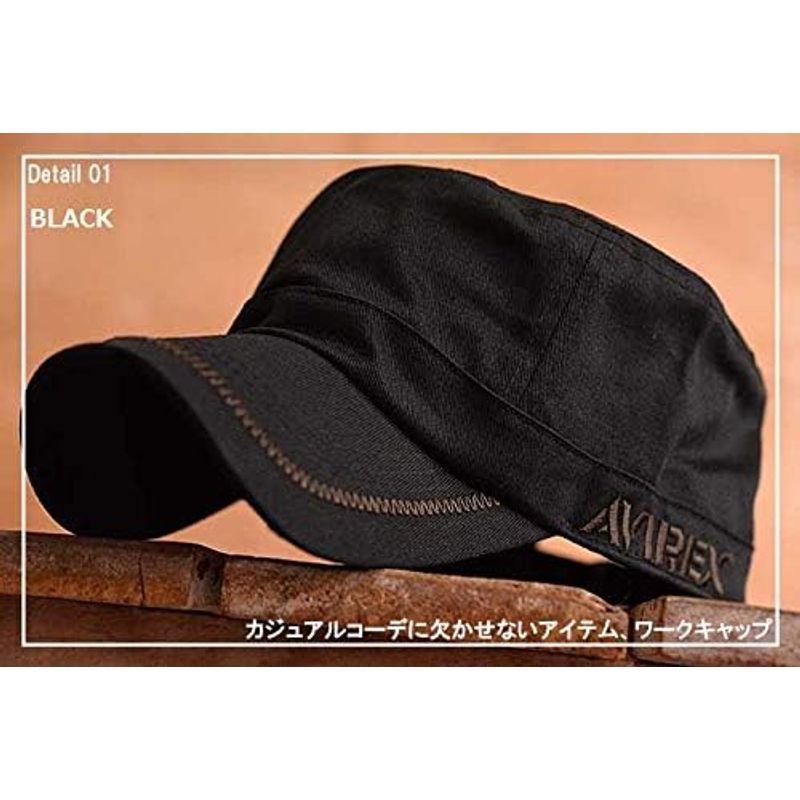 アヴィレックス 正規品 ワークキャップ キャップ 帽子 メンズ ブランド 大きいサイズ (ブラック(80))｜one-stop｜09