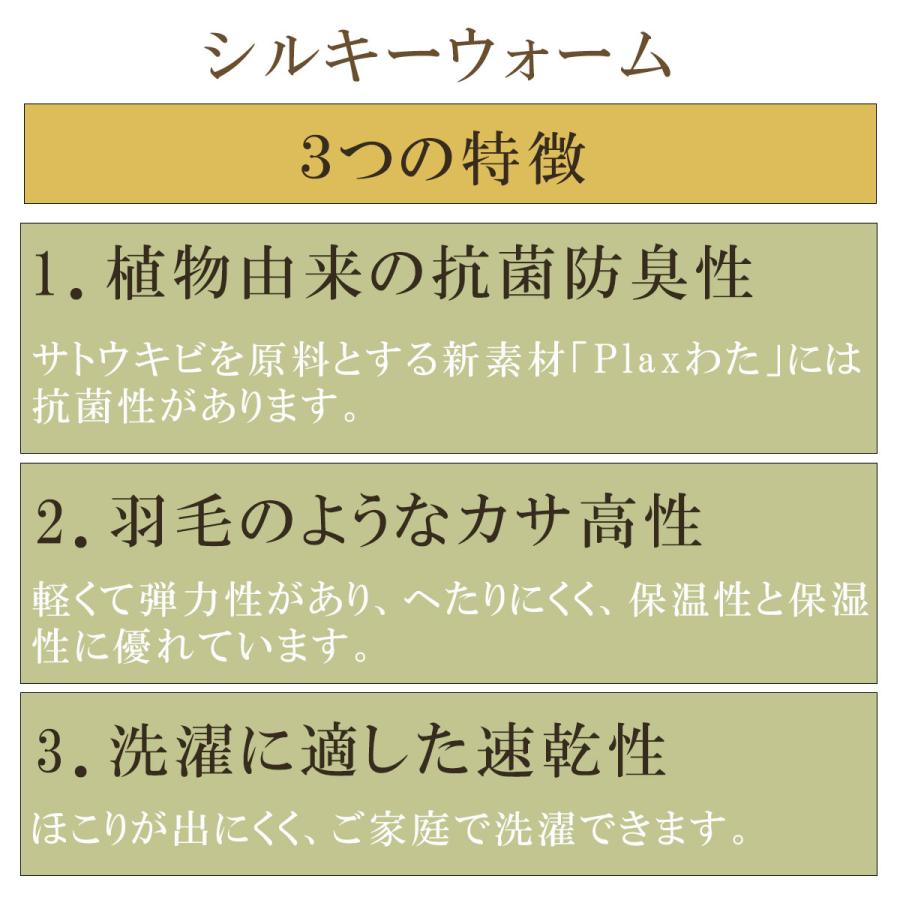 【ダブルサイズ 190×210cm】羽毛のような掛布団 羽毛タッチ シルキーウォーム 抗菌 防臭 SEK 洗える 掛け布団 ピーチフレッシュ きれい ダブルロング 日本製 |  | 03