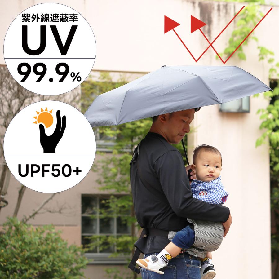自動開閉 晴雨兼用 雨傘 日傘 折り畳み 折り畳み傘 遮光100％ 紫外線遮蔽率99.9％ 遮熱30％カット UVカット 耐風 58cm コンパクト メンズ レディース おしゃれ |  | 03
