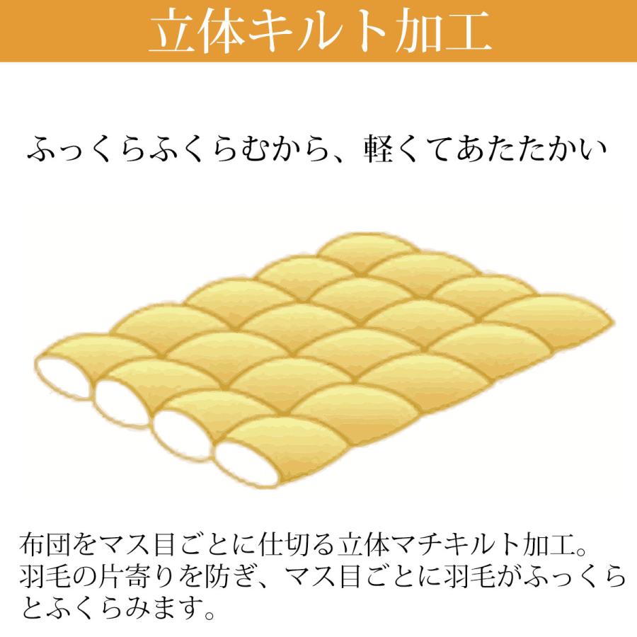 シングルサイズ 羽毛布団 シングル 150×210cm 日本製 ゴア 羽毛布団 本掛け 羽毛ふとん  綿100 80サテン シングルロング ゴア羽毛 ハンガリー産ダウン90% |  | 08