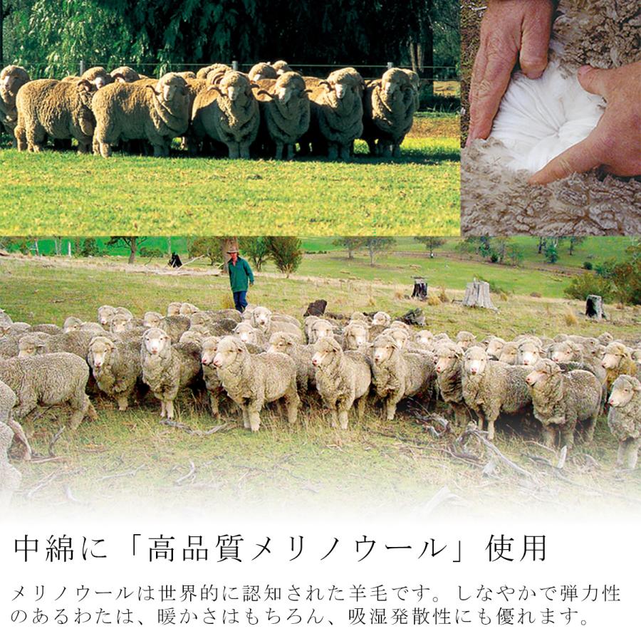 シングルサイズ メリノウール 肌ふとん 掛布団 肌掛け ウール 羊毛 ウールマーク 羊毛 綿 掛けふとん 綿布団 綿100 日本製 フィット ロング 150×210cm 日本製 |  | 03