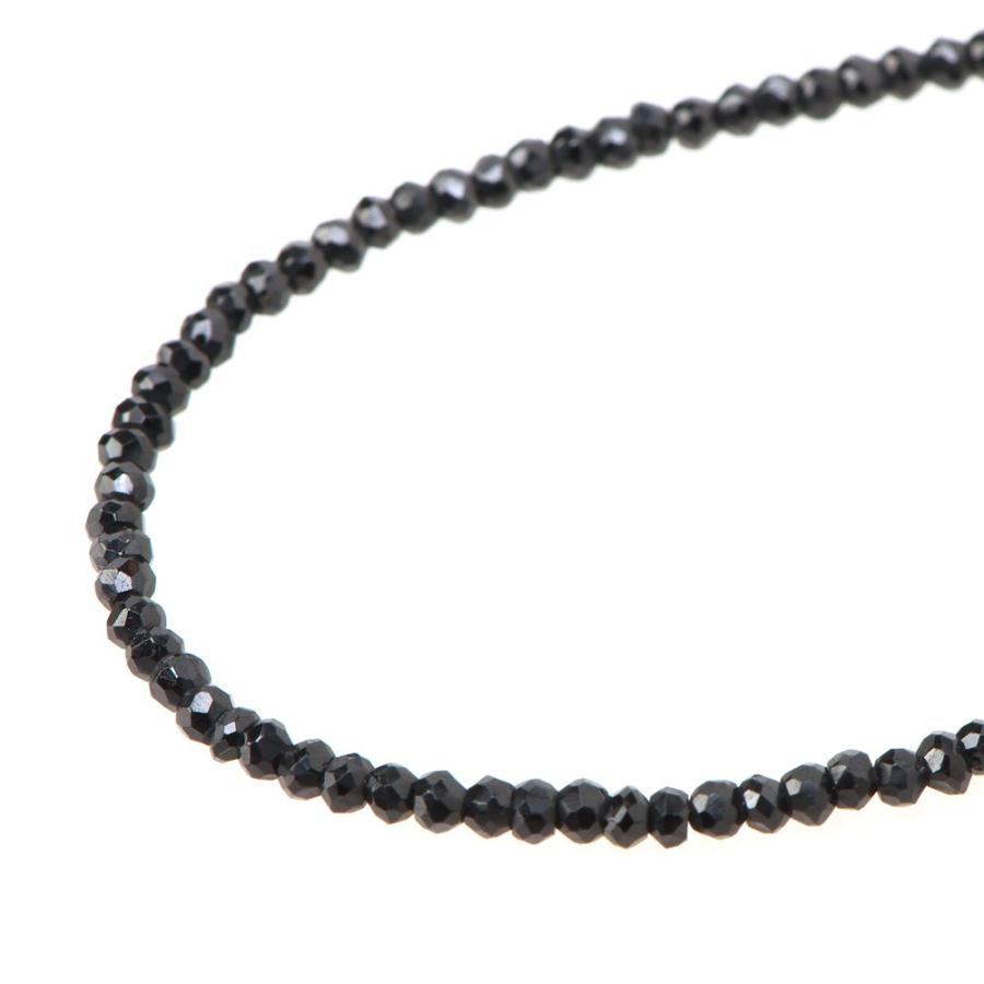 ブラックスピネル ネックレス 引き輪 シルバー925 42cm 5cmアジャスター付属 男女兼用 メールM便対応 | 