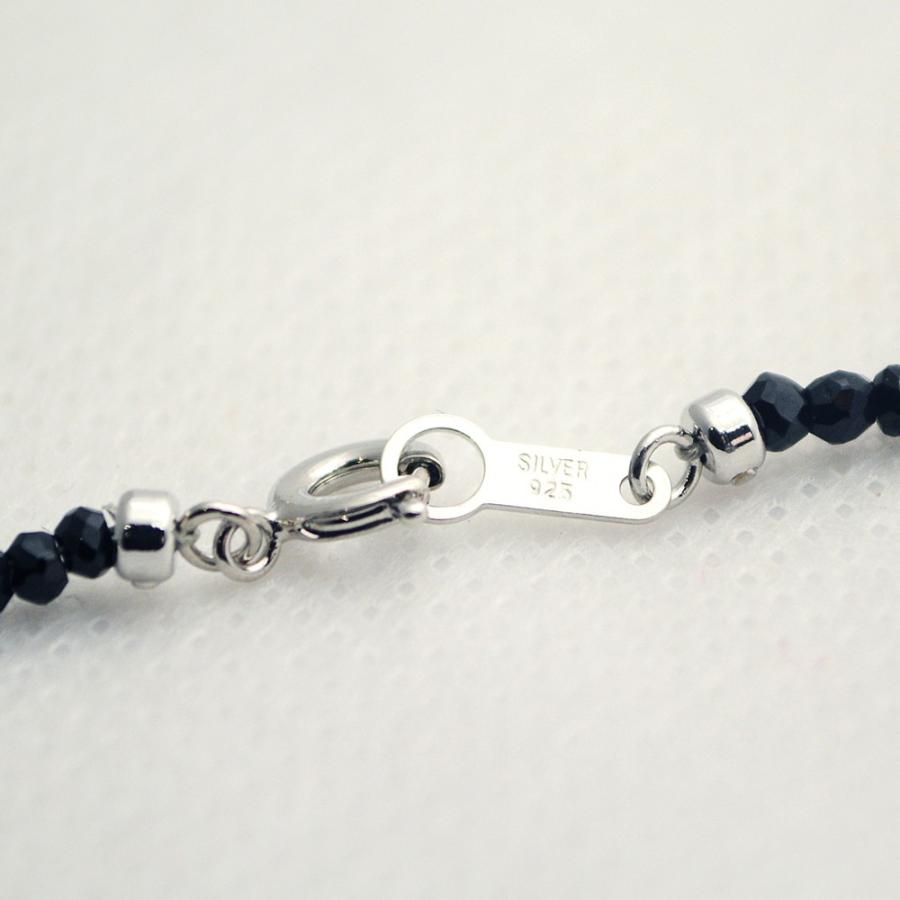 ブラックスピネル ネックレス 引き輪 シルバー925 42cm 5cmアジャスター付属 男女兼用 メールM便対応 |  | 05