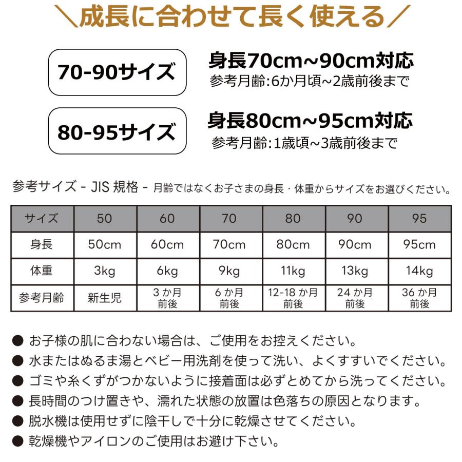 長く使える おむつカバー 1枚 日本製 サイズ調整 4色 防水 はっ水 布おむつカバー 内ベルト 70-90 80-95 赤ちゃん ピンク イエロー グリーン サックス パパコソ | papakoso | 07