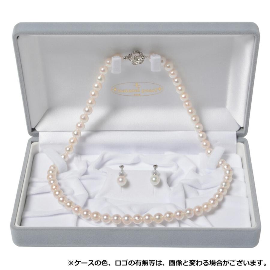 真珠 ネックレス パール ネックレス セット 冠婚葬祭 あこや 6.5ミリ-7ミリ珠 長さ 42cm イヤリング or ピアス 2点セット 日本製 和珠 6.5-7mm珠 レディース |  | 04