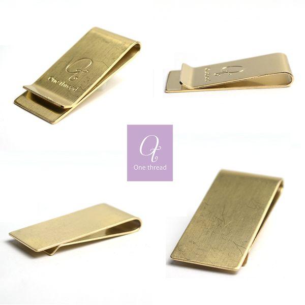 マネークリップ ワイド One thread 日本製 真鍮 ソリッドブラス ノンポリッシュ 金色 無垢 ゴールドカラー DM便対応 |  | 01