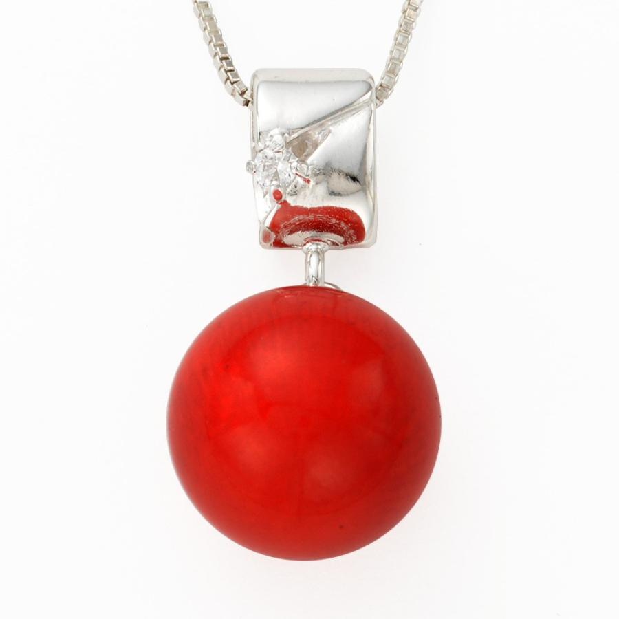 珊瑚 ネックレス 染め 海竹珊瑚 11mm珠 キュービックジルコニア シルバー925 レディース ジュエリー ペンダント ギフト対応 ジュエリーケース |  | 01