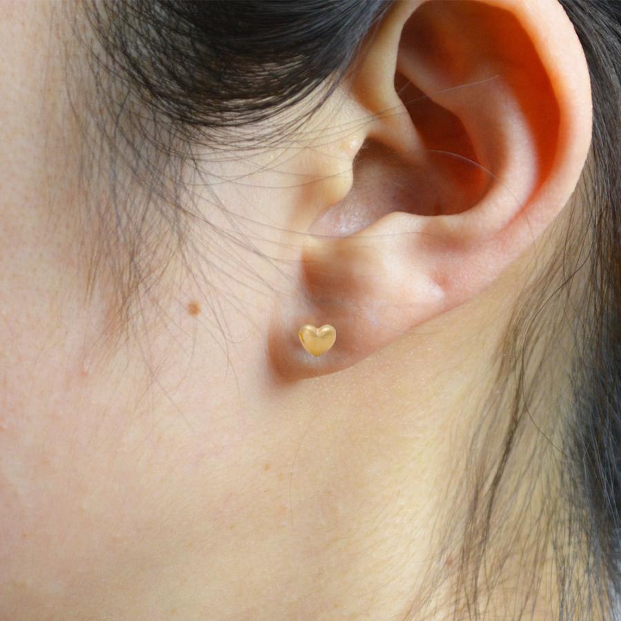 18金 ピアス K18 ピアス イエローゴールド ハート シンプルピアス 5.5mm One thread 日本製 ネコポス対応 |  | 01