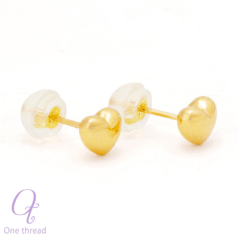 18金 ピアス K18 ピアス イエローゴールド ハート シンプルピアス 5.5mm One thread 日本製 ネコポス対応 |  | 03