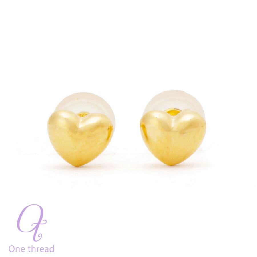 18金 ピアス K18 ピアス イエローゴールド ハート シンプルピアス 5.5mm One thread 日本製 ネコポス対応 |  | 05