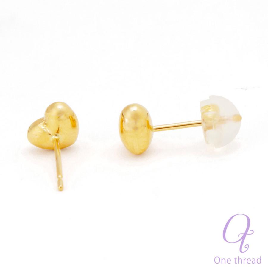18金 ピアス K18 ピアス イエローゴールド ハート シンプルピアス 5.5mm One thread 日本製 ネコポス対応 |  | 06