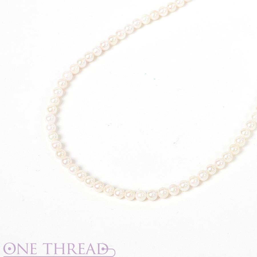 真珠 ネックレス ベビーパール ネックレス 単品 あこや 4.5ミリ-5ミリ珠 42cm シルバー 差し込み式クラスプ 日本製 ワンスレッド ブランド｜one-thread｜04