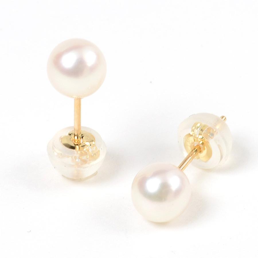 パール ピアス 真珠 18金 K18 ベビーパール ピアス 日本製 イエローゴールド あこや 5.0-5.5mm珠 One thread ネコポス対応可 ワンスレッド ブランド 冠婚葬祭 |  | 05