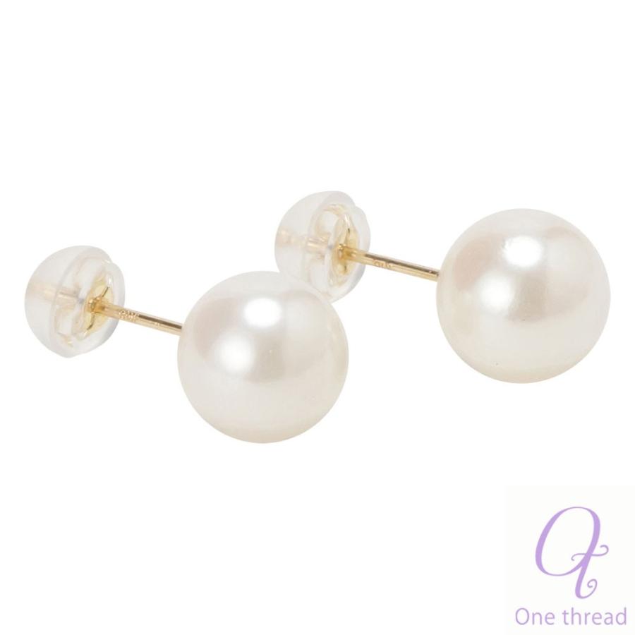 パール ピアス 真珠 18金 K18 ピアス 日本製 あこや 8.0-8.5mm珠 あこや真珠 akoya pearl 本真珠 和珠 ワンスレッド |  | 09