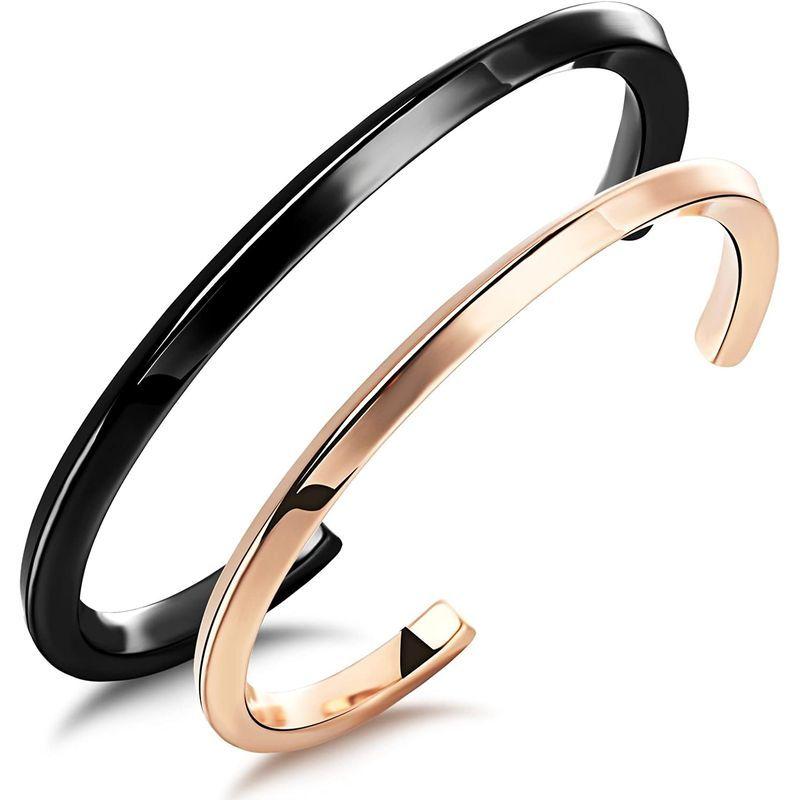 初回限定 レディースアクセサリー Rockyu ブランド 人気 バングル レディース ピンクゴールド 18k ステンレスブレスレット ペア メンズ チタン製 シンプル フリー Www Threeriversofs Com