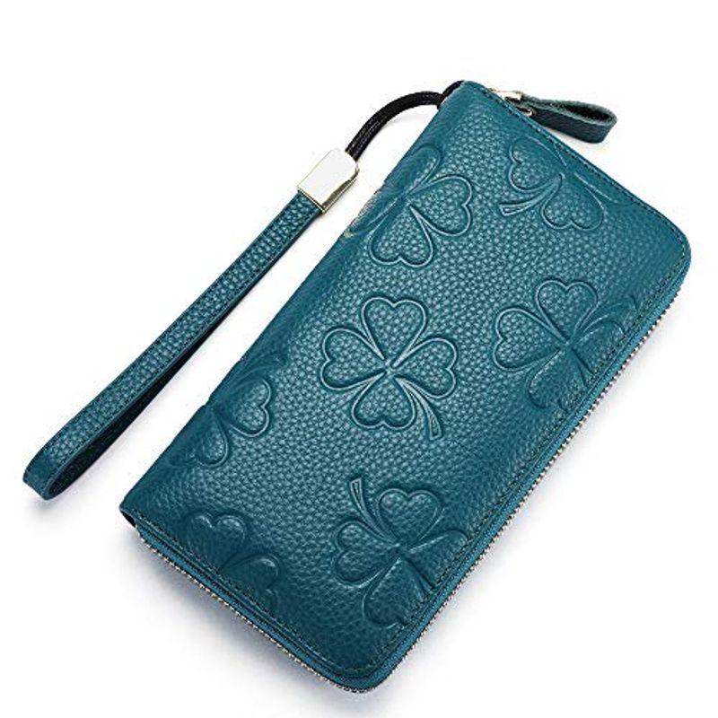 リニューアル四葉 本革 長財布 レディース 財布 四つ葉 スキミング防止 本革 牛革