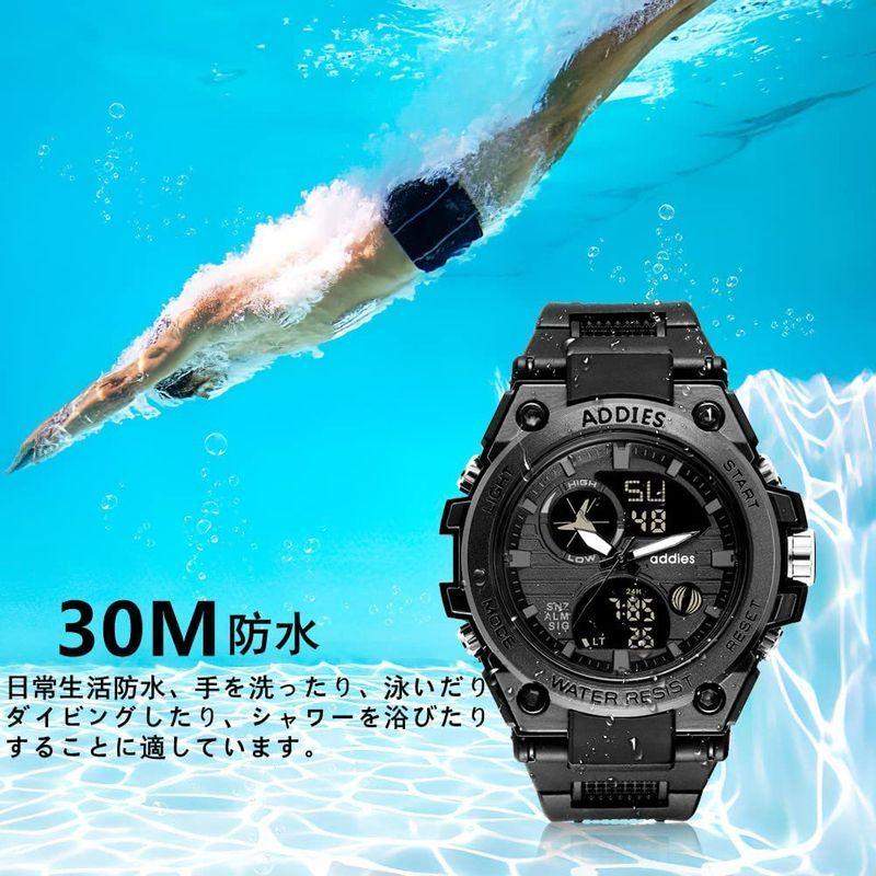 Natsumi デジタル腕時計 腕時計 メンズ 人気 Led夜間ライト 防水腕時計 スポーツウォッチ アラーム スヌーズ機能 12 24時間 春先取りの