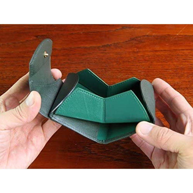 ハンモックウォレットコンパクト メンズ三つ折り財布 圧倒的小銭の取り出しやすさ (Dark Green × Green) Green メンズ三つ折り財布 圧倒的小銭の取り出しやすさ Dark ×