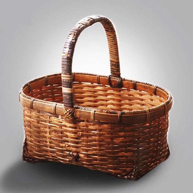 バッグ 職人手作り 自然竹の編み上げ お買物かご かごバック 籐かご 