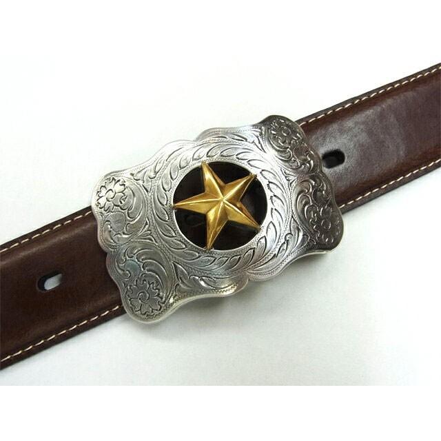 【ネコポス(メール便)対応】 NOCONA 透かし ローンスター 唐草＆フローラルエングレーブ バックル 花 フラワー ウエスタン カントリー カウボーイ バイカー 衣装 |  | 02