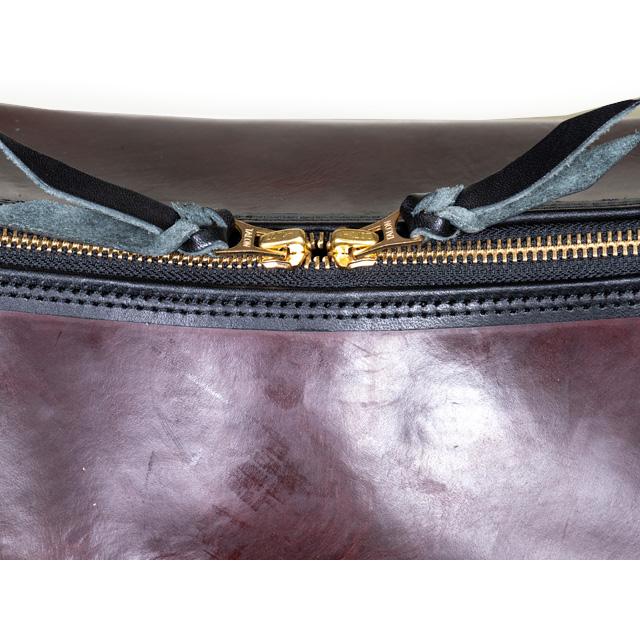 ■Inception■ 日本製 インセプション  クロムエクセルレザー バナナバッグ  ブラック バーガンデイ  黒 茶 エイジング CHROMEXCEL LEATHERの画像