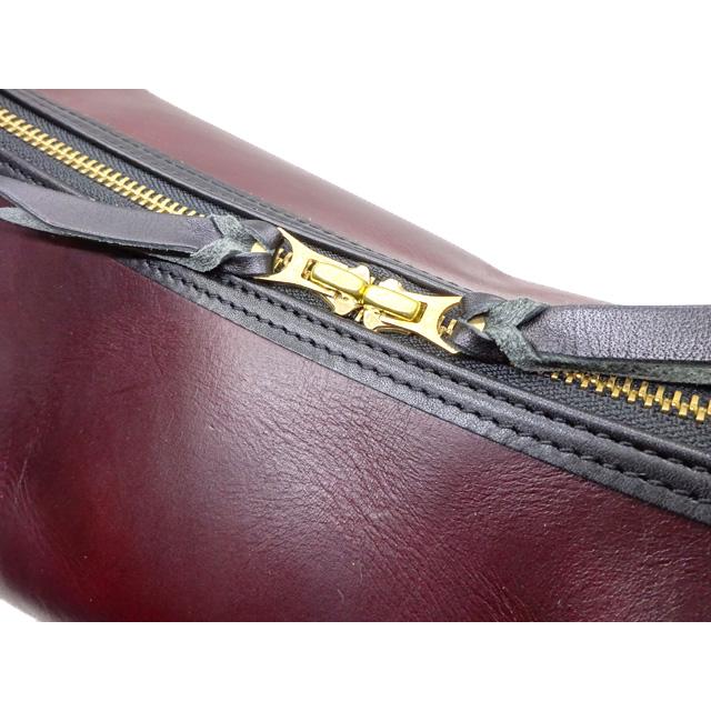 ■Inception■ 日本製 インセプション  クロムエクセルレザー バナナバッグ  ブラック バーガンデイ  黒 茶 エイジング CHROMEXCEL LEATHERの画像