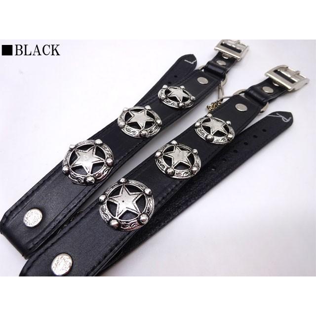 USA ローンスターコンチョ チェーン付き レザーブーツブレスレット