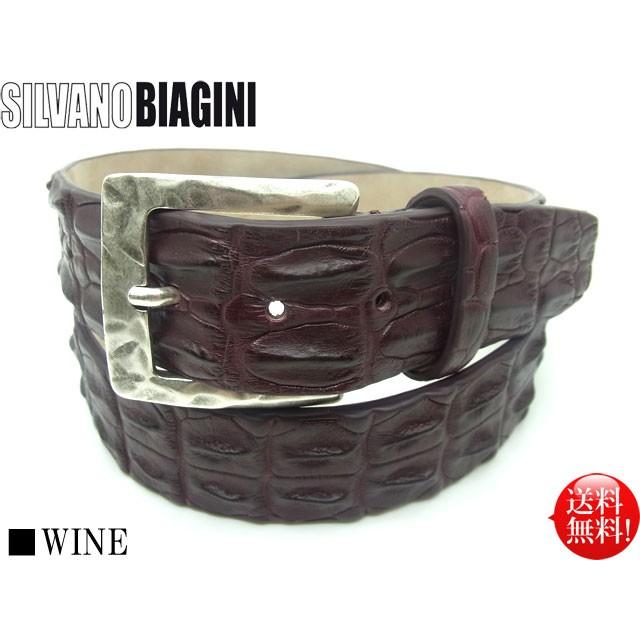 SILVANO BIAGINI イタリア クロコダイル 背ワニベルト(40mm幅