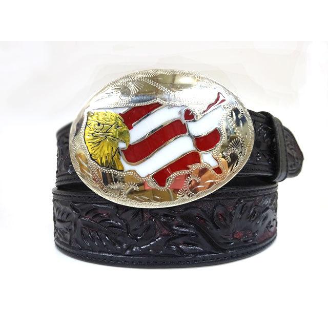 ■COLORADO SILVER STAR■ USA アメリカンフラッグ コッパー オーバルバックル 45mm幅対応 国旗 ジャーマンシルバー ウエスタン カウボーイ 衣装 送料無料 |  | 04