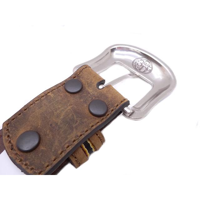 3D Belt Co サウスウエスト ステッチ カービング ベルト 【ブラウン】 茶 編み込み ヌバック スエード系 本革 牛革 ネイティブ タペストリー 送料無料_5