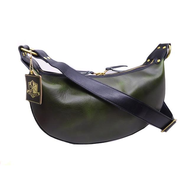 ■Inception■ 日本製 インセプション  クロムエクセルレザー バナナバッグ  グリーン 緑 ハンドメイド エイジング CHROMEXCEL LEATHERの画像