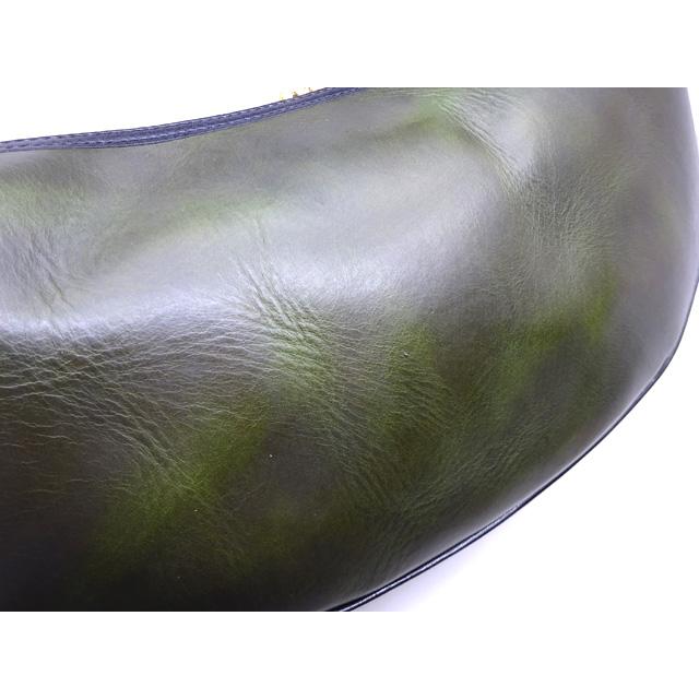 ■Inception■ 日本製 インセプション  クロムエクセルレザー バナナバッグ  グリーン 緑 ハンドメイド エイジング CHROMEXCEL LEATHERの画像