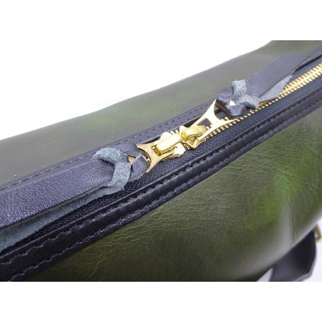 ■Inception■ 日本製 インセプション  クロムエクセルレザー バナナバッグ  グリーン 緑 ハンドメイド エイジング CHROMEXCEL LEATHERの画像