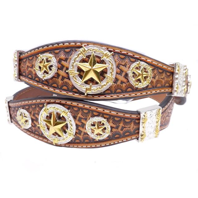 ◆希少◆美品◆oluti◆ウェスタンベルト　コンチョ　スタッズ NOCONA コンチョ ローンスター バスケット バックルセット 切替