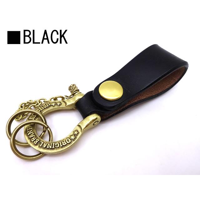 インセプション　ブラスシャックル　UKサドルレザー ループキーホルダー　ブラウン □Inception□ 日本製 インセプション 【ブラック/ブラウン】 UKサドル
