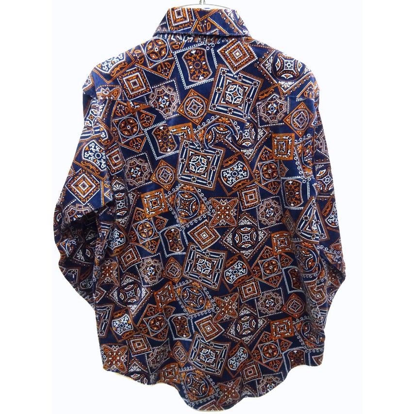 【未使用】RRL バンダナ柄 フレンチテリー ウエスタンシャツ メンズM バンダナ柄 ペイズリー ボックス ボヘミアン ウエスタンシャツ