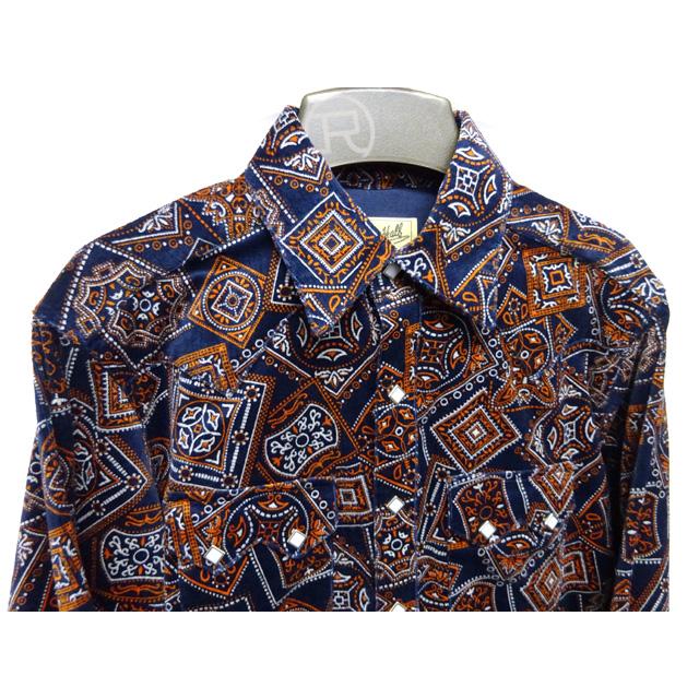 バンダナ柄 ペイズリー ボックス ボヘミアン ウエスタンシャツ
