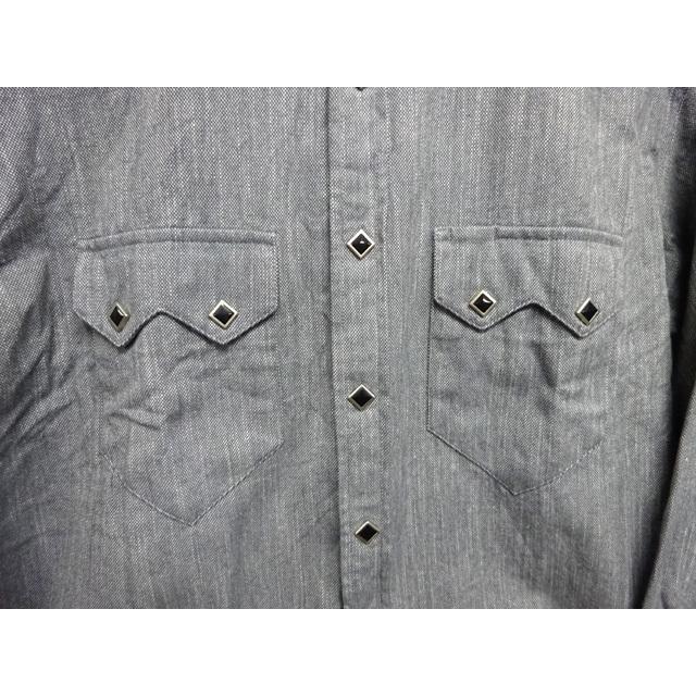 日本製 フランネル ウエスタンシャツ(レギュラー) バーズアイ グレー  