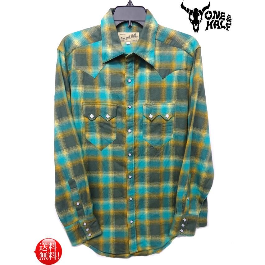 T.M.T フランネルシャツ ウエスタンシャツ オンブレシャツ 長袖 オンブレ チェックシャツ ウエスタンシャツ メンズ フランネル