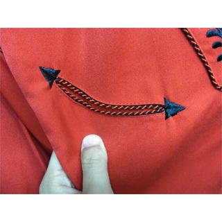 Scully メンズ フラワー刺繍 ウエスタンシャツ 【レッド×ブラック】赤