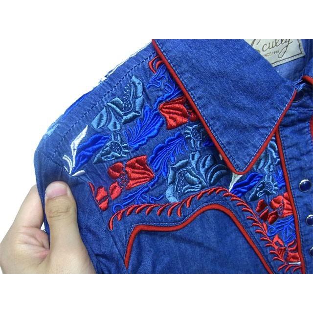 レディース Scully フラワー刺繍 ウエスタンシャツ 【デニム レディース Scully フラワー刺繍 ウエスタンシャツ 【デニム