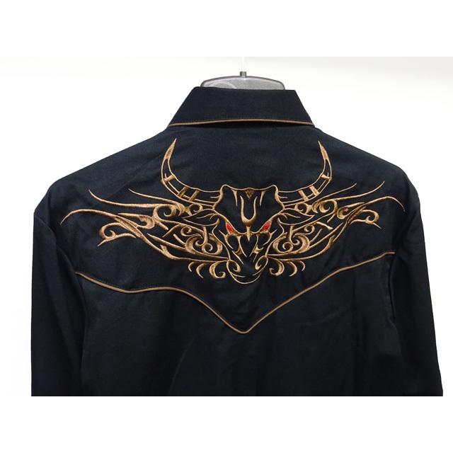 Scully トライバル ロングホーン ブル 刺繍 ウエスタンシャツ